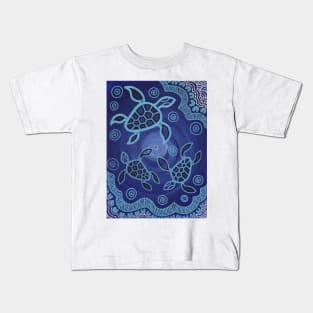 Aboriginal Art - Sea Turtles 3 Kids T-Shirt